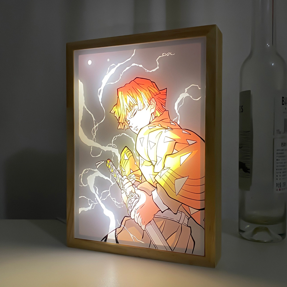 Quadro Metalizado Zenitsu Demon Slayer Anime Placa Decorativa Brilhant