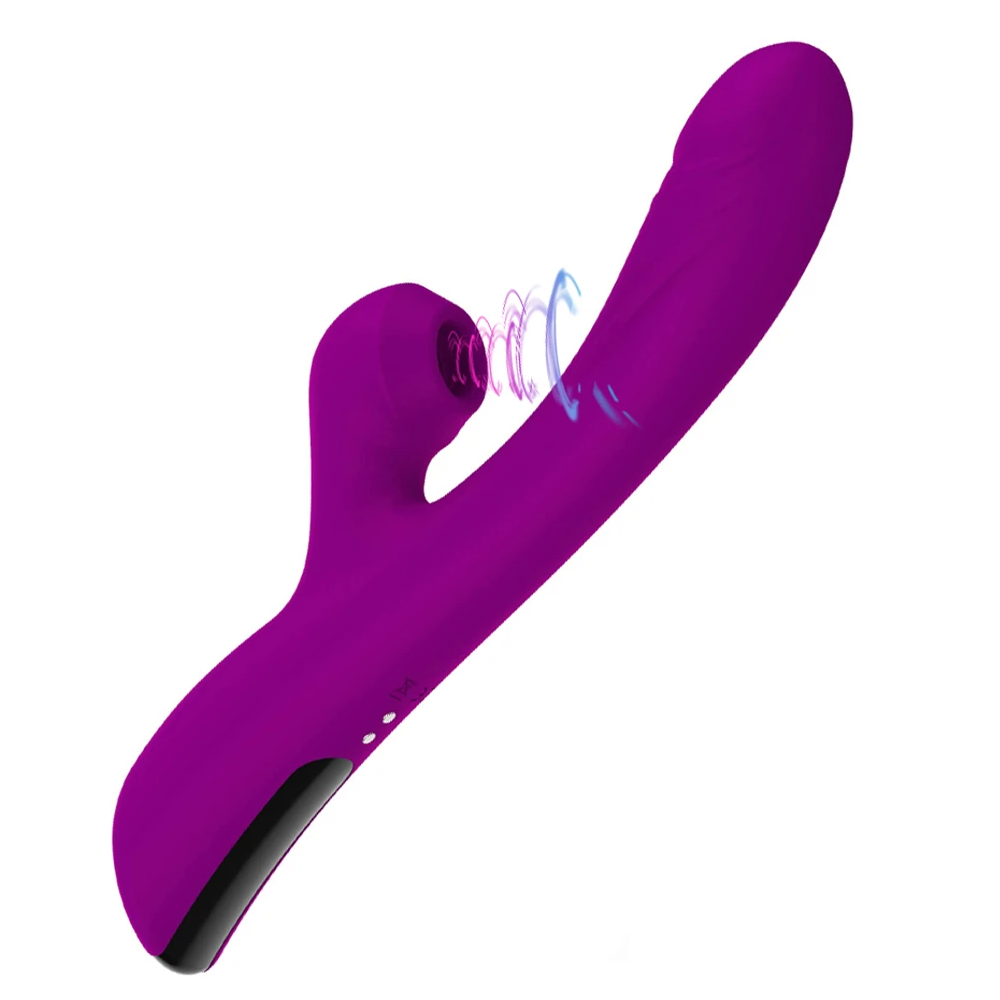 Vibrador Ponto G com Sugador de clitóris Coelho Aquecimento - Lovedrop