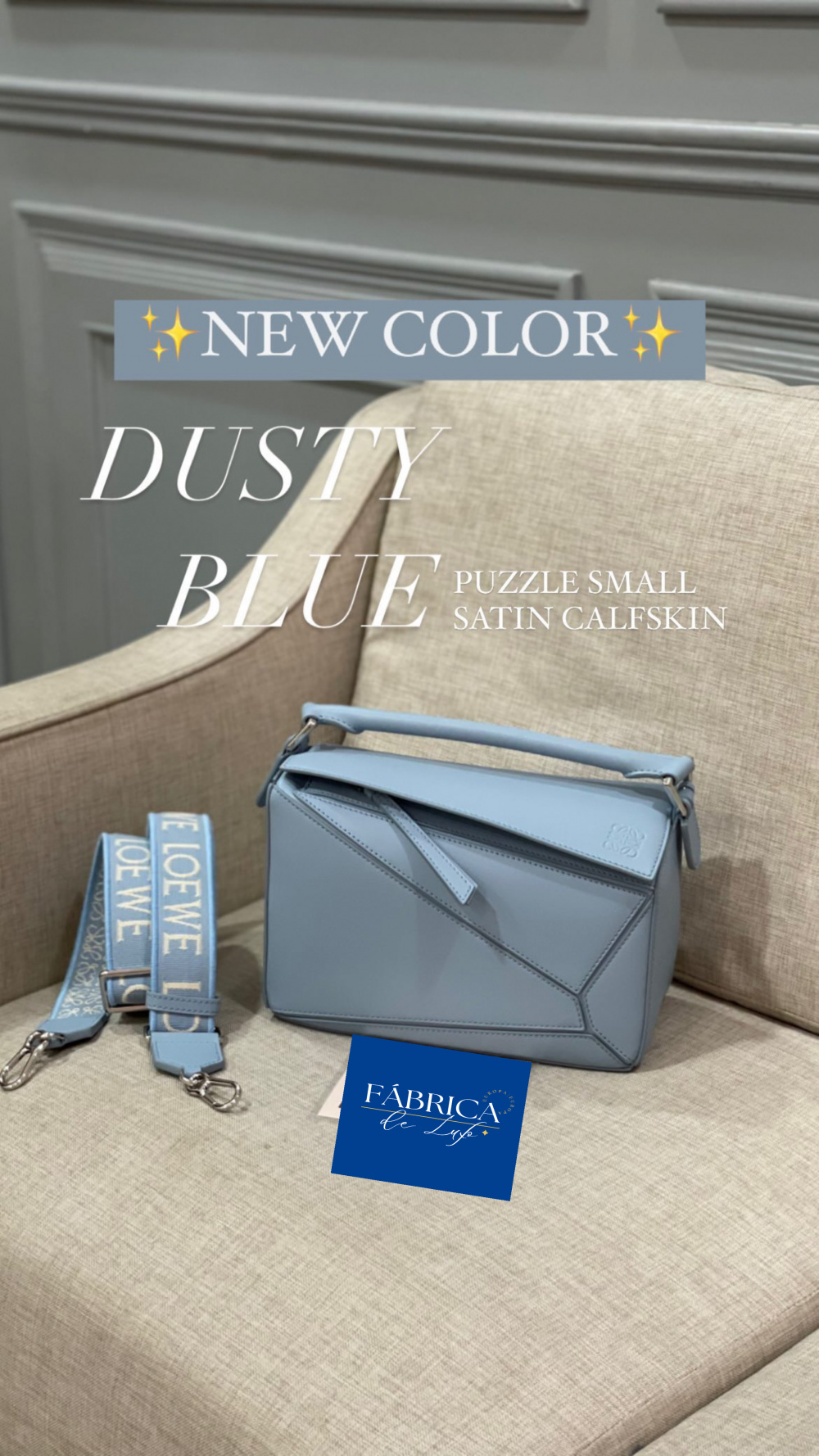 Bolsa Loewe Puzzle Small Azul Claro - Fábrica de Luxo - Fábrica de Luxo