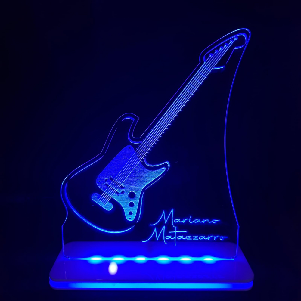 Luminária LED Guitarra Rock Luminarias Personalizadas