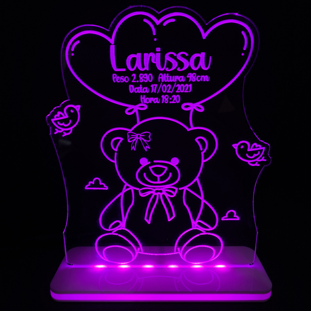 Luminária Ursinho Quarto Bebê Luminarias Personalizadas