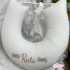 Almofada de Amamentação Personalizada Antonella Baby Branco e Verde 200 Fios
