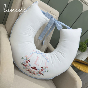 Almofada de Amamentação Azul Xadrez 200 Fios 4599