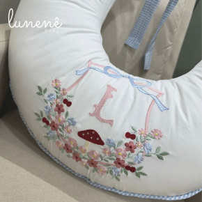 Almofada de Amamentação Azul Xadrez 200 Fios 4599