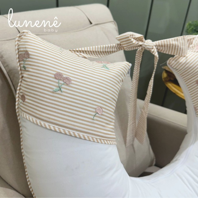 Almofada de Amamentação Cerejinha Caqui 200 Fios 4575