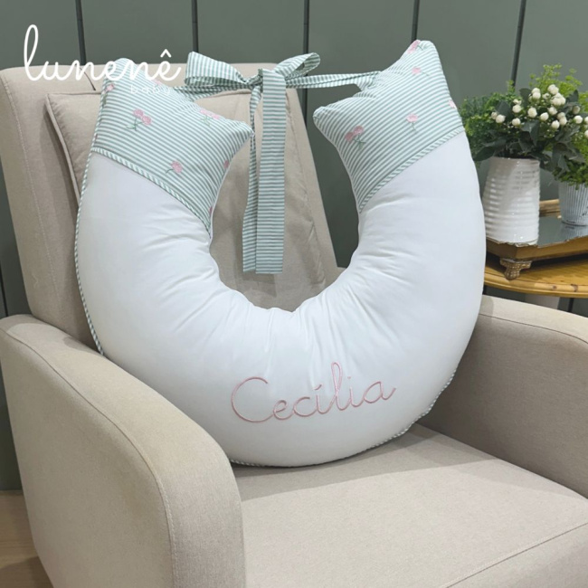 Almofada de Amamentação Cerejinha Verde 200 Fios 4574