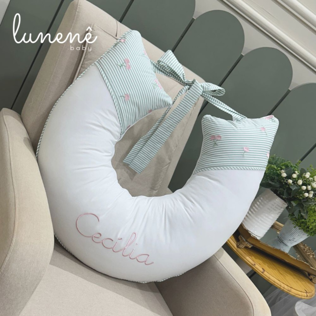 Almofada de Amamentação Cerejinha Verde 200 Fios 4574