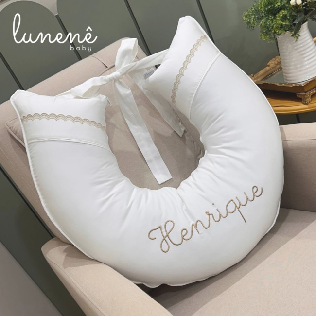 Almofada de Amamentação Lunenê Baby Castelli Caqui 400 Fios 4579