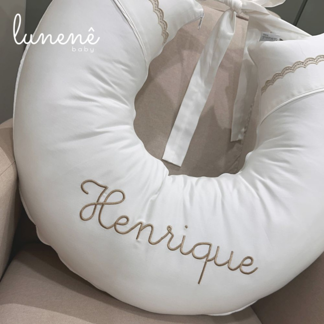 Almofada de Amamentação Lunenê Baby Castelli Caqui 400 Fios 4579