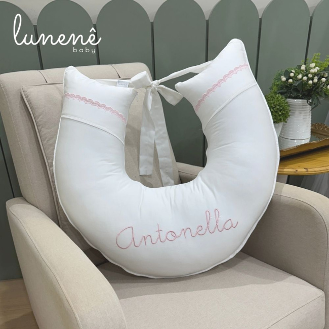 Almofada de Amamentação Lunenê Baby Castelli Rosa 400 Fios 4583