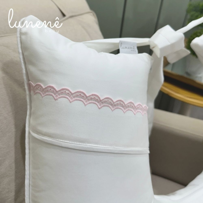 Almofada de Amamentação Lunenê Baby Castelli Rosa 400 Fios 4583