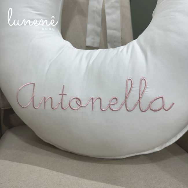 Almofada de Amamentação Lunenê Baby Castelli Rosa 400 Fios 4583
