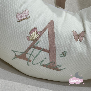 Almofada de Amamentação Personalizada Borboleta Personale Baby 140 Fios Terracota