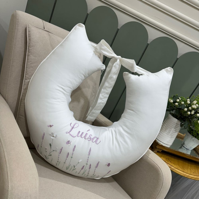 Almofada de Amamentação Personalizada Lavanda Baby 400 Fios 4499