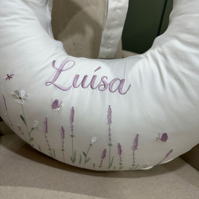 Almofada de Amamentação Personalizada Lavanda Baby 400 Fios 4499