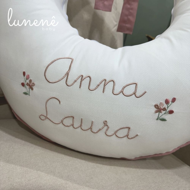 Almofada de Amamentação Personalizada Piquezinho Floral 400 Fios 4528