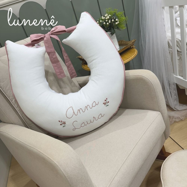 Almofada de Amamentação Personalizada Piquezinho Floral 400 Fios 4528