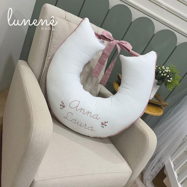 Almofada de Amamentação Personalizada Piquezinho Floral 400 Fios 4528