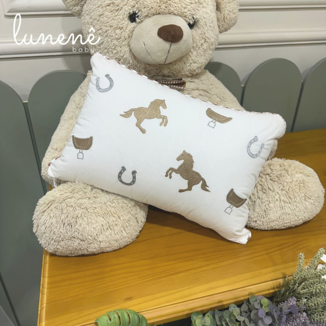 Almofada Decorativa Cavalinho Xadrez Cáqui 200 Fios