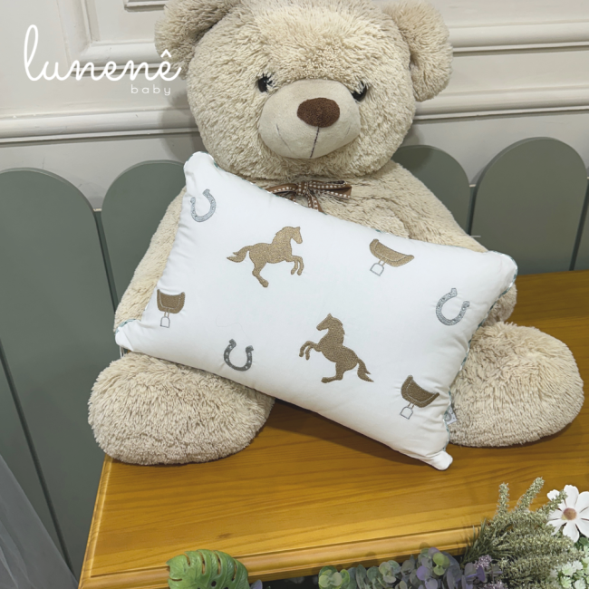 Almofada Decorativa Cavalinho Xadrez Verde 200 Fios