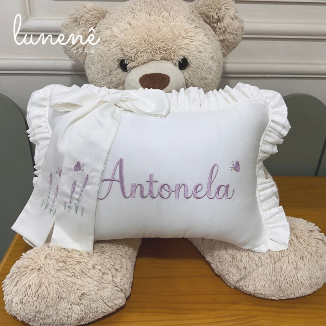 Almofada Personalizada Laço Lavanda Baby 400 Fios 4499