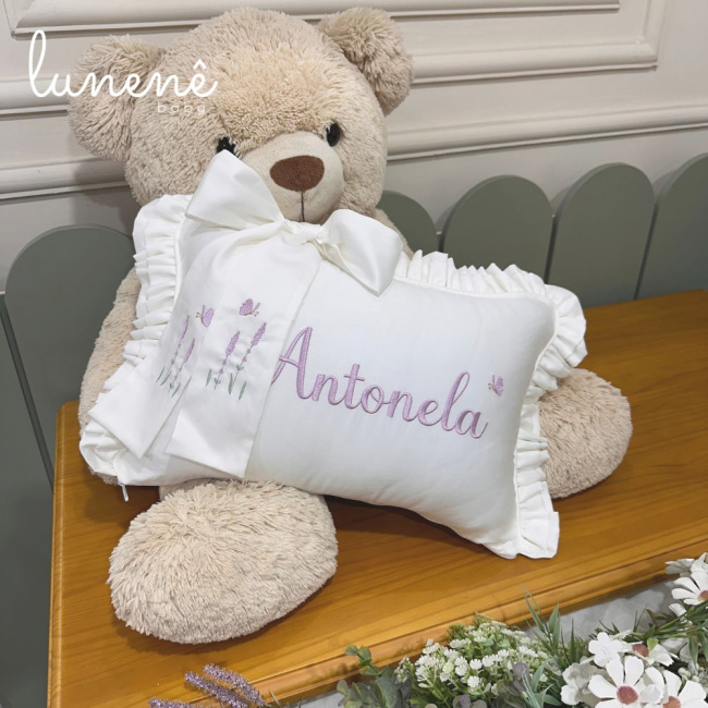 Almofada Personalizada Laço Lavanda Baby 400 Fios 4499