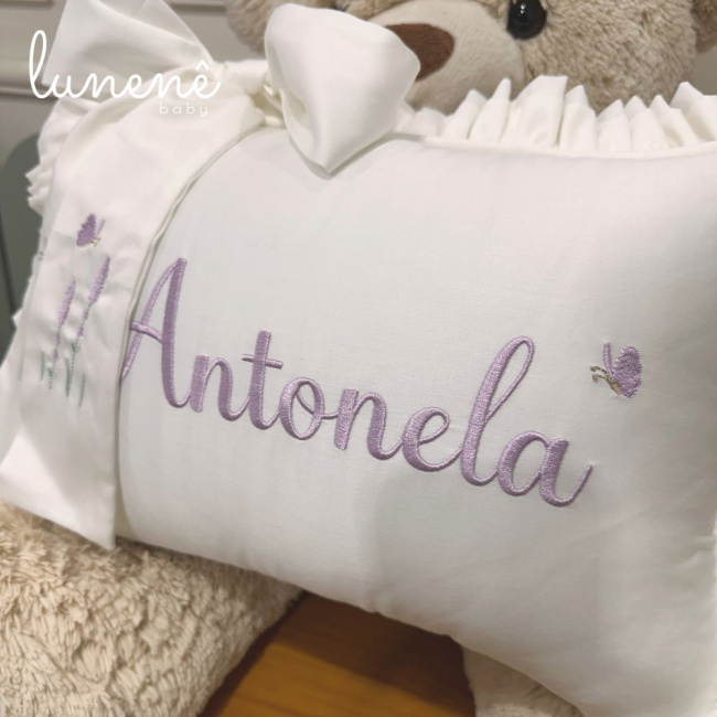 Almofada Personalizada Laço Lavanda Baby 400 Fios 4499