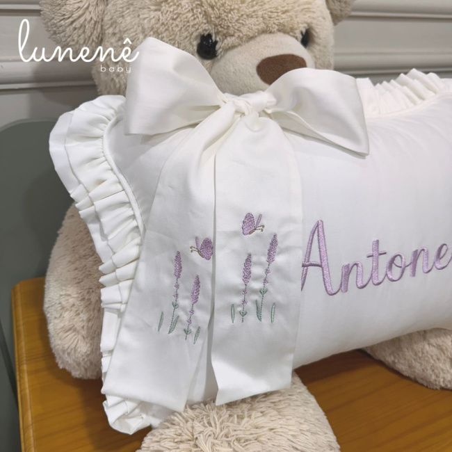 Almofada Personalizada Laço Lavanda Baby 400 Fios 4499