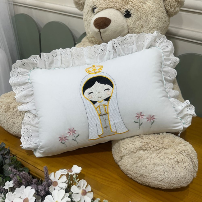 Almofada Decorativa Nossa Senhora Fátima 200 Fios 4530