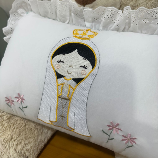 Almofada Decorativa Nossa Senhora Fátima 200 Fios 4530