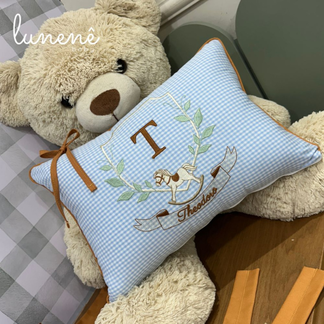 Almofada Personalizada Cavalinho Xadrez & Caramelo 4676