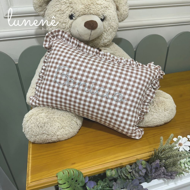 Almofada Personalizada Cavalinho Xadrez Cáqui