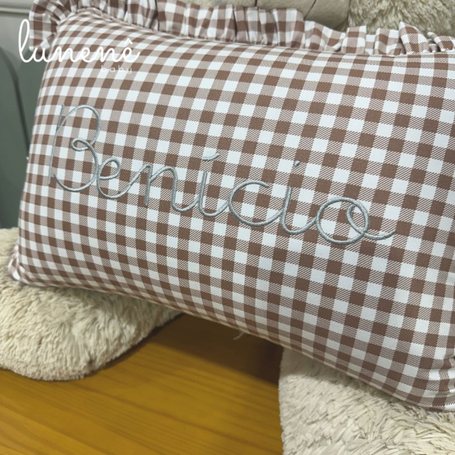 Almofada Personalizada Cavalinho Xadrez Cáqui