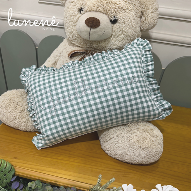 Almofada Personalizada Cavalinho Xadrez Verde