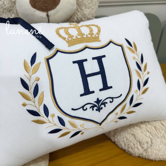 Almofada Personalizada Coroinha Marinho 160 Fios 4633