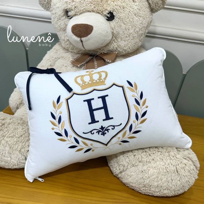 Almofada Personalizada Coroinha Marinho 160 Fios 4633