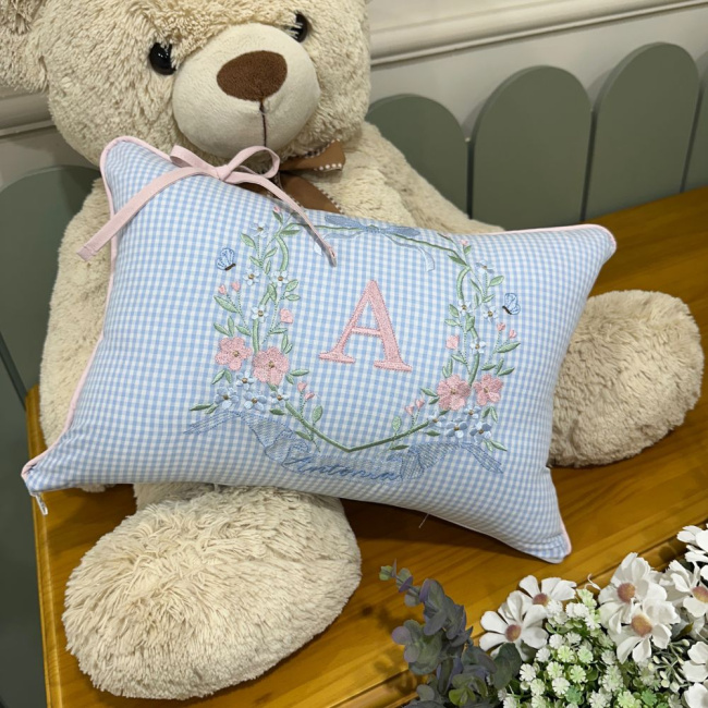 Almofada Personalizada Jardim Encantado Xadrez 200 Fios 4534