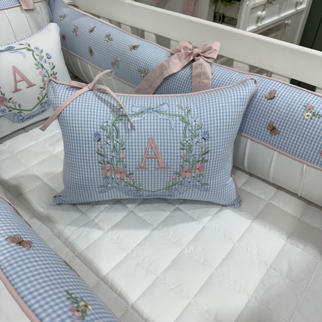 Almofada Personalizada Jardim Encantado Xadrez 200 Fios 4534