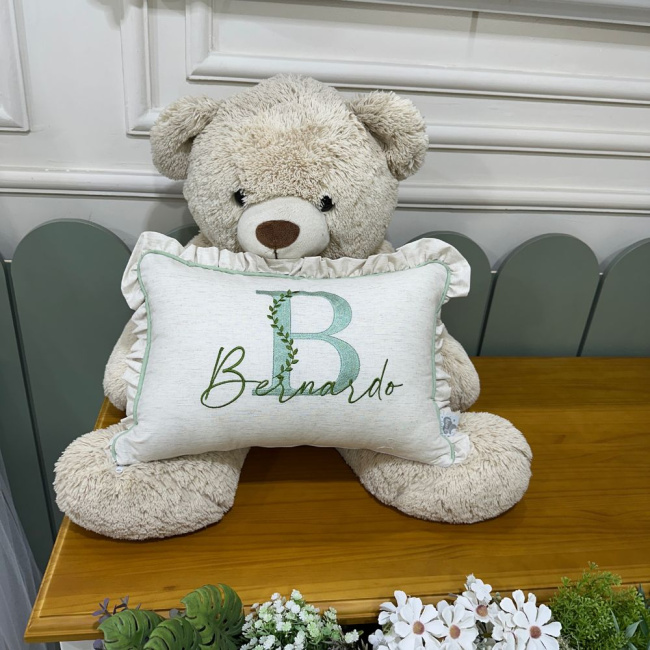 Almofada Personalizada Linho Baby Bege 200 Fios