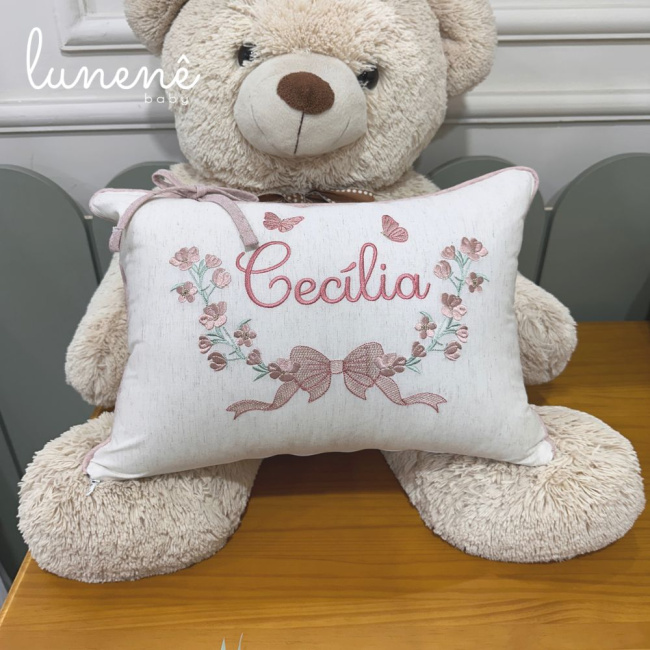 Almofada Personalizada Linho Baby Rose 200 Fios 4581