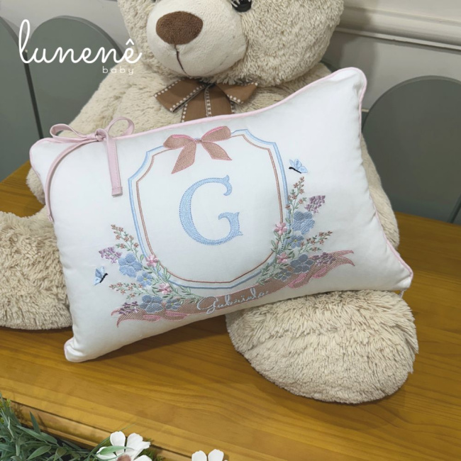 Almofada Personalizada Lunenê Baby Brasão 400 Fios 4582