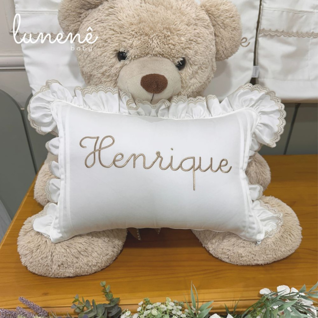 Almofada Personalizada Lunenê Baby Castelli Caqui 400 Fios 4579