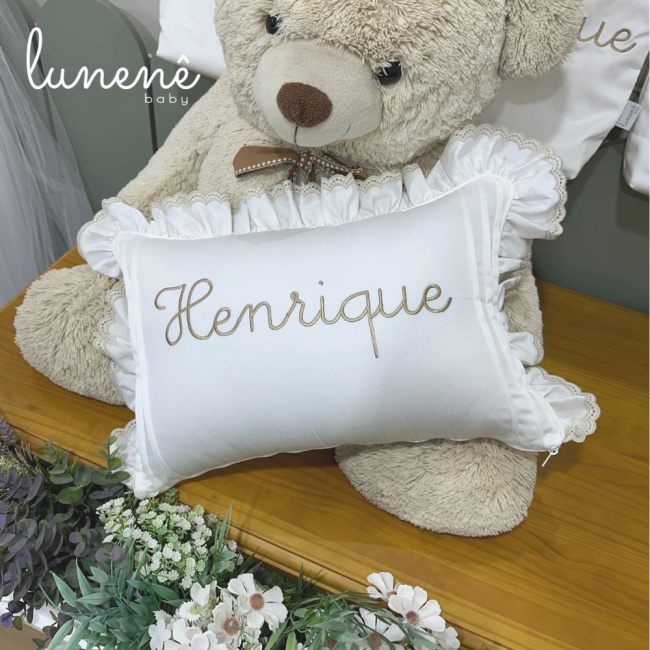 Almofada Personalizada Lunenê Baby Castelli Caqui 400 Fios 4579