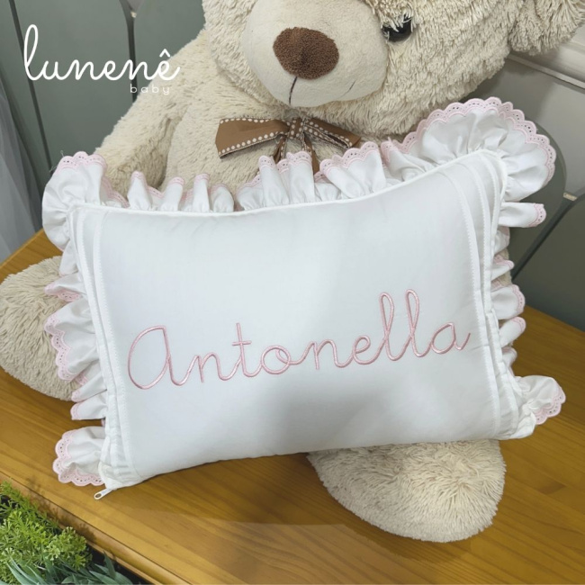 Almofada Personalizada Lunenê Baby Castelli Rosa 400 Fios 4583