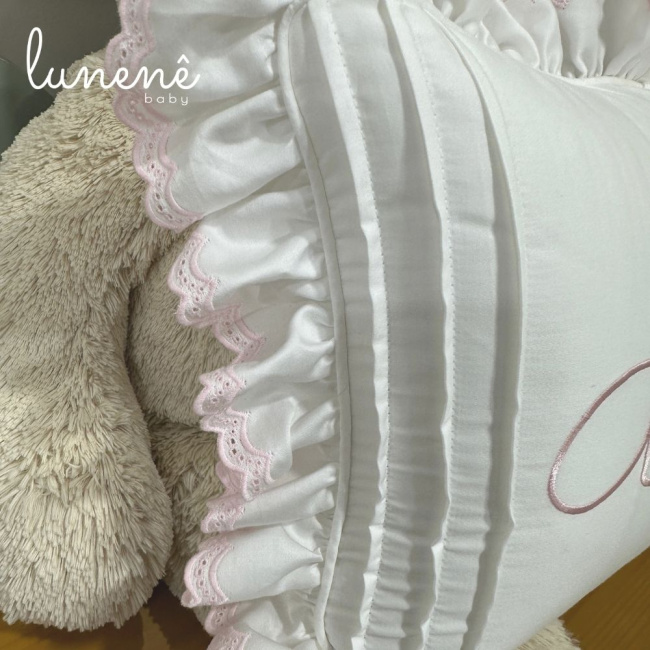 Almofada Personalizada Lunenê Baby Castelli Rosa 400 Fios 4583