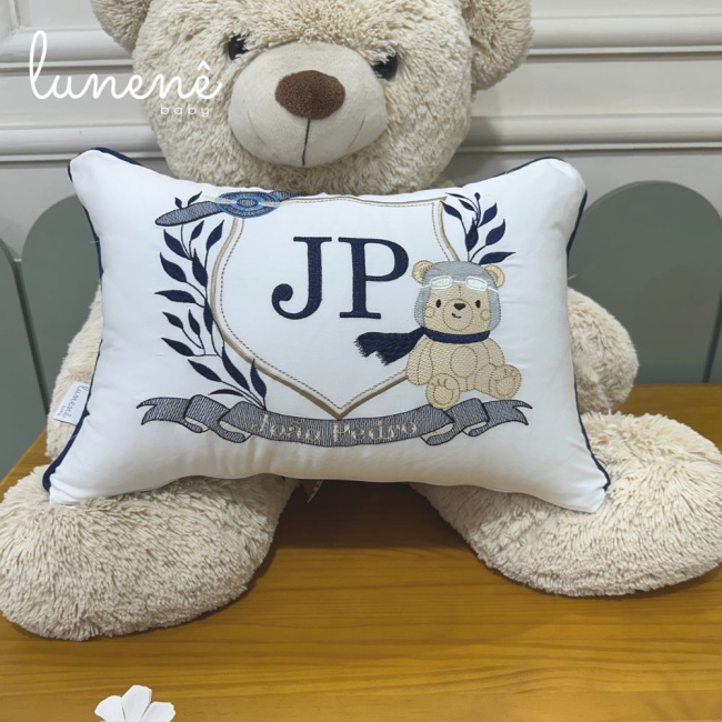 Almofada Personalizada Personale Baby 400 Fios Ursinho Aviador 4577