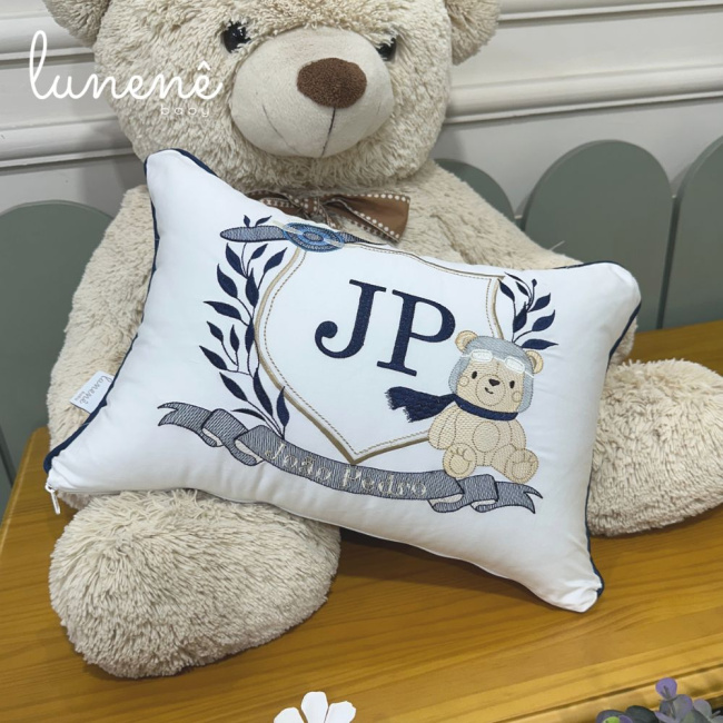 Almofada Personalizada Personale Baby 400 Fios Ursinho Aviador 4577