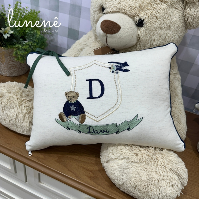 Almofada Personalizada Ursinho Davi Verde 4682