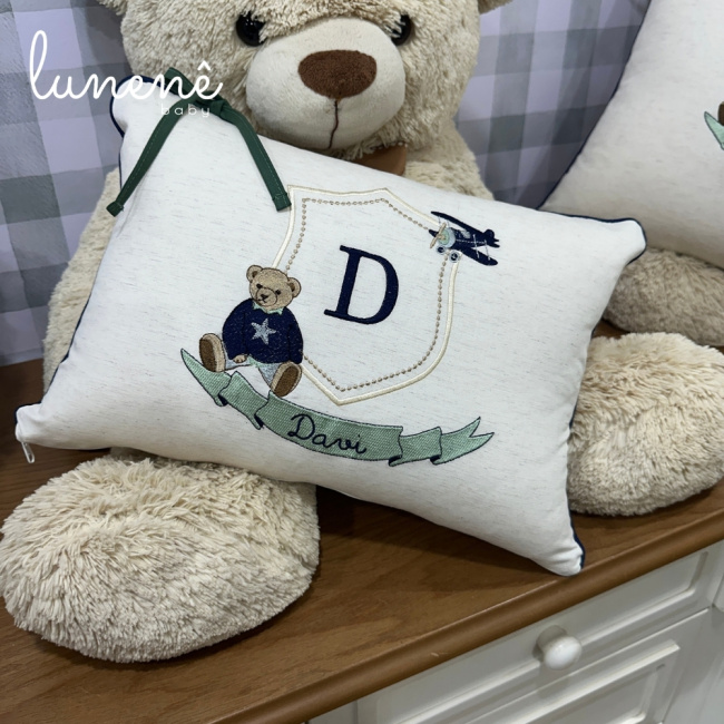 Almofada Personalizada Ursinho Davi Verde 4682