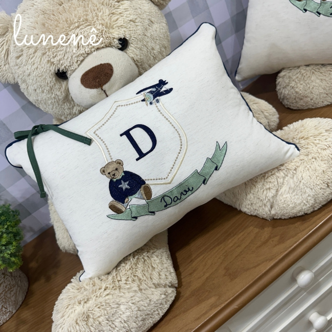 Almofada Personalizada Ursinho Davi Verde 4682